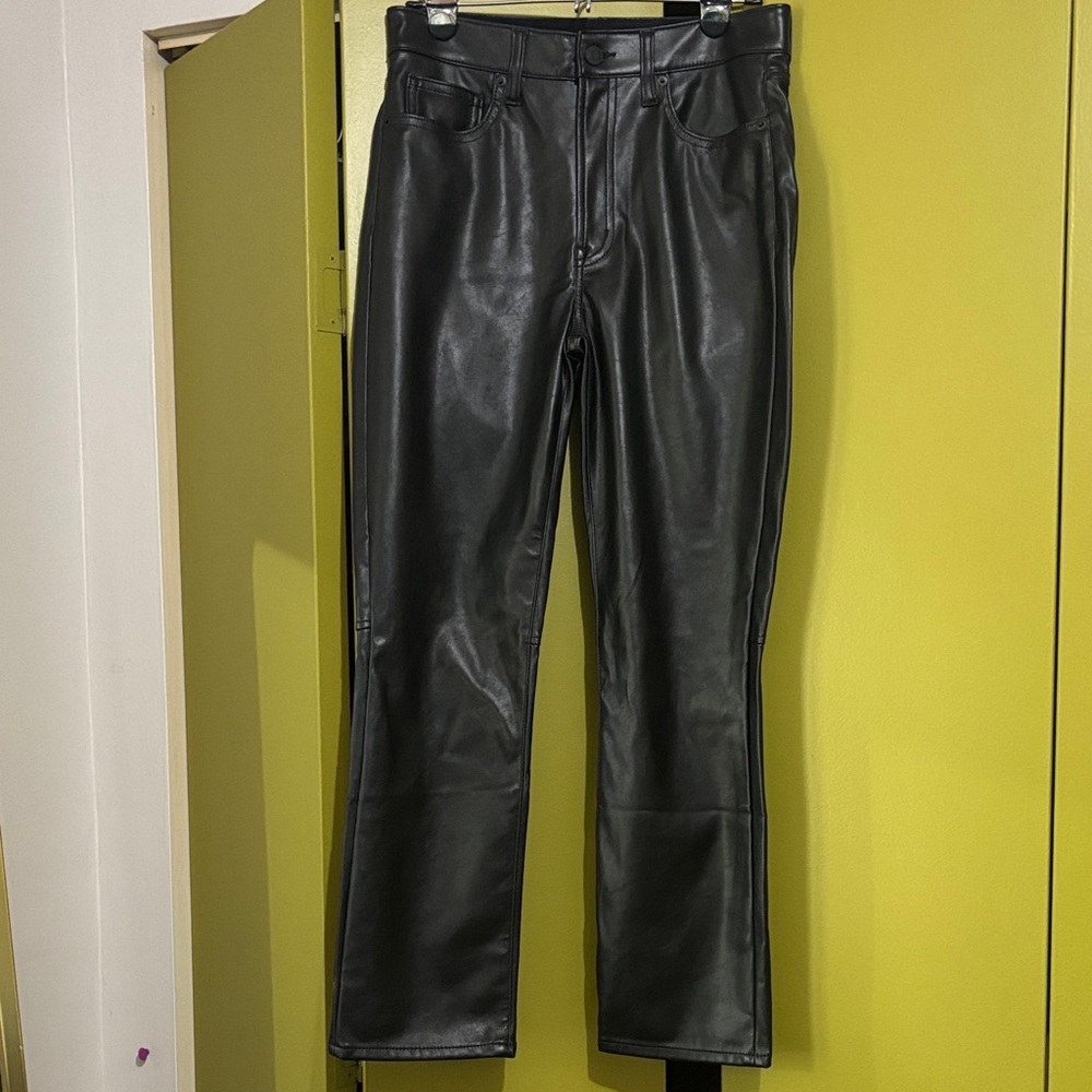 GAP Black Faux Leather Pants 6/28S